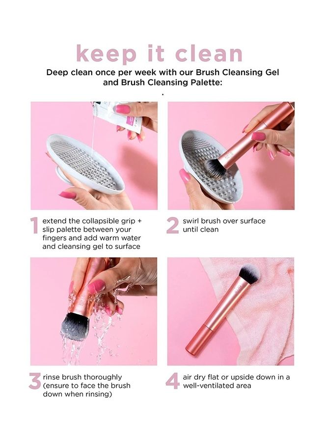 Real Techniques Limited Edition Soft Radiance Makeup Brush Set 7 Pink - Image 3
