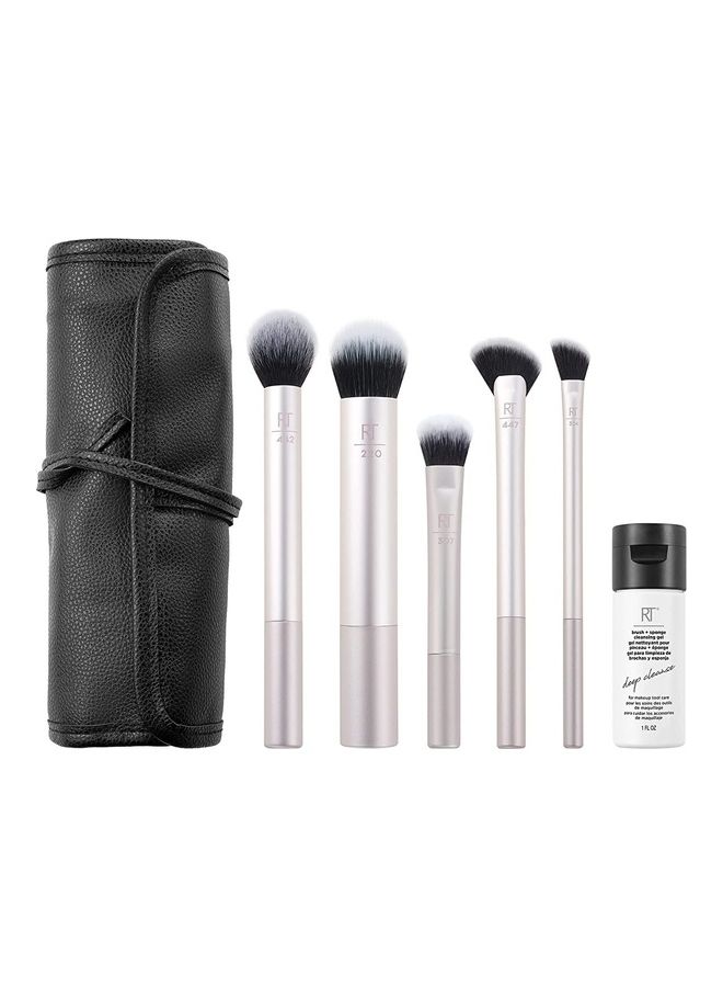 Real Techniques Limited Edition Soft Radiance Makeup Brush Set 7 Pink - Image 1