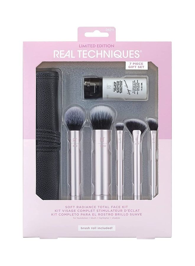 Real Techniques Limited Edition Soft Radiance Makeup Brush Set 7 Pink - Image 5
