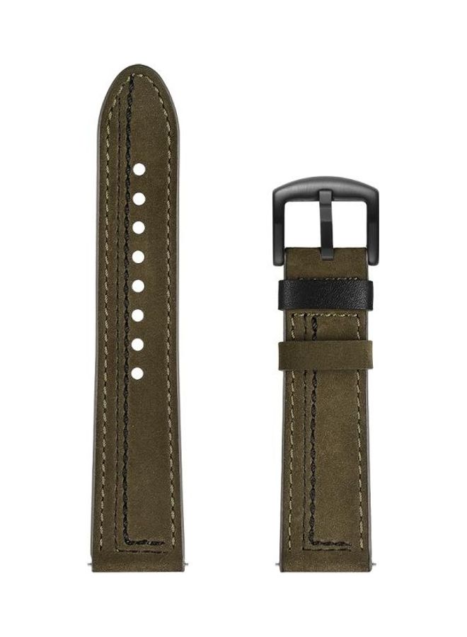NIBEMINENT Zigzag Leather Replacement Band For Huawei Watch GT2e/GT2 46mm Green  - Image 3