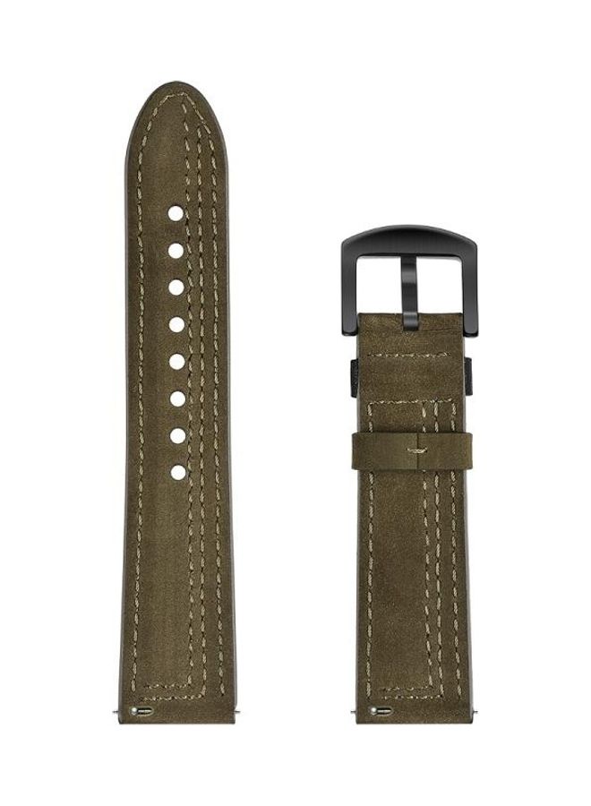 NIBEMINENT Zigzag Leather Replacement Band For Huawei Watch GT2e/GT2 46mm Green  - Image 2
