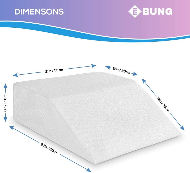 Ebung Memory Foam Leg Elevation Pillow - Support Pillow to Raise Feet for Better Elevation, Circulation, Leg Swelling Wedge Design for Comfort and Recovery - Image 2