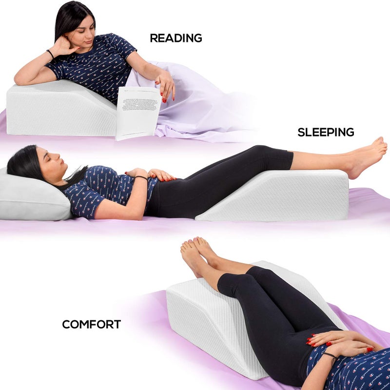 Ebung Memory Foam Leg Elevation Pillow - Support Pillow to Raise Feet for Better Elevation, Circulation, Leg Swelling Wedge Design for Comfort and Recovery - Image 5