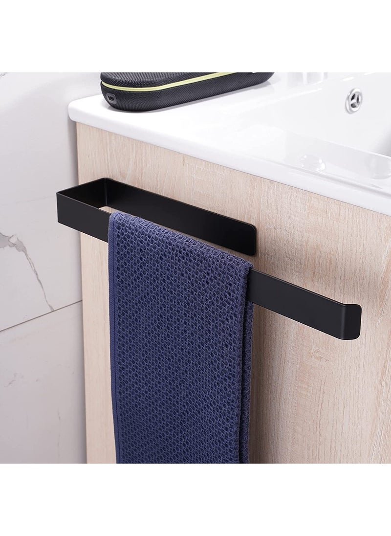 AYZ Hand Towel Holder, Black Towel Holder, Self-Adhesive Towel Rack for Bathroom,  - Image 1