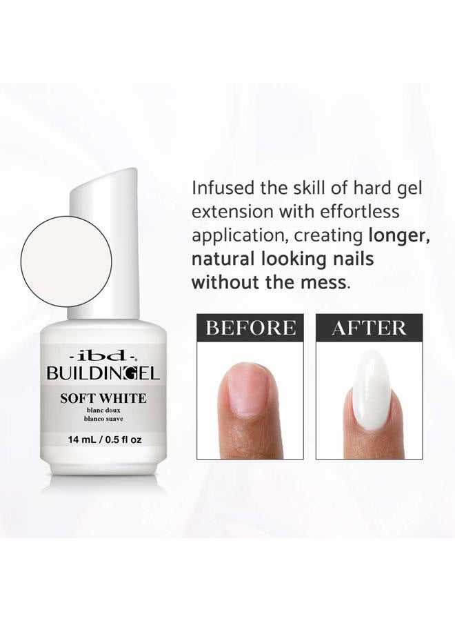Ibd Building Gel, Hard Gel Nail Extension, Soft White, 0.5 oz - Image 3