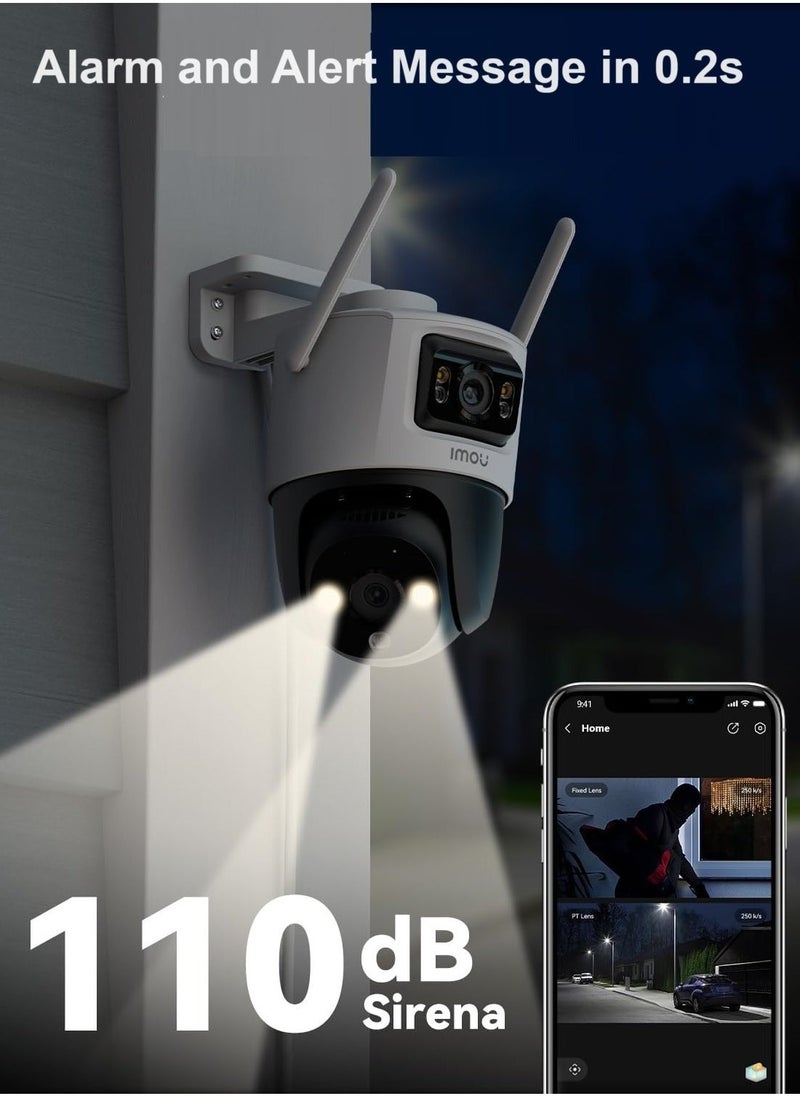 Camera Dual lens outdoor security camera AI technology with automatic tracking and two way audio for security 6MP resolution and built in siren Waterproof and dustproof with professional protection to weather any storm - Image 3