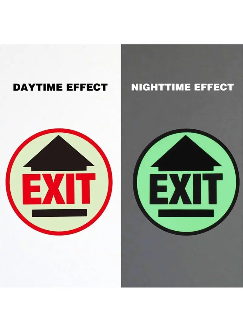 Rubik علامات الخروج، عبوة 2 لاصق ذاتي يتوهج في الظلام ملصق دائري 18 سم أصفر/أحمر - Image 2