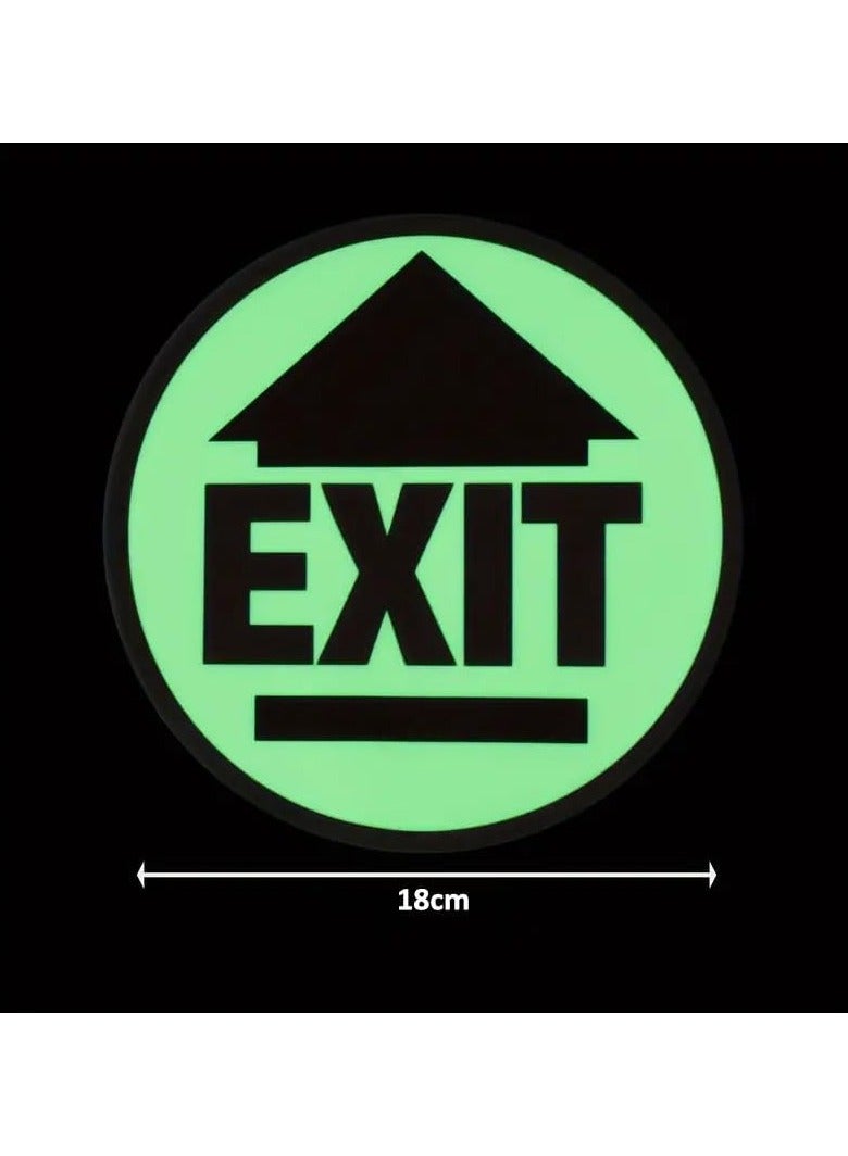 Rubik علامات الخروج، عبوة 2 لاصق ذاتي يتوهج في الظلام ملصق دائري 18 سم أصفر/أحمر - Image 3