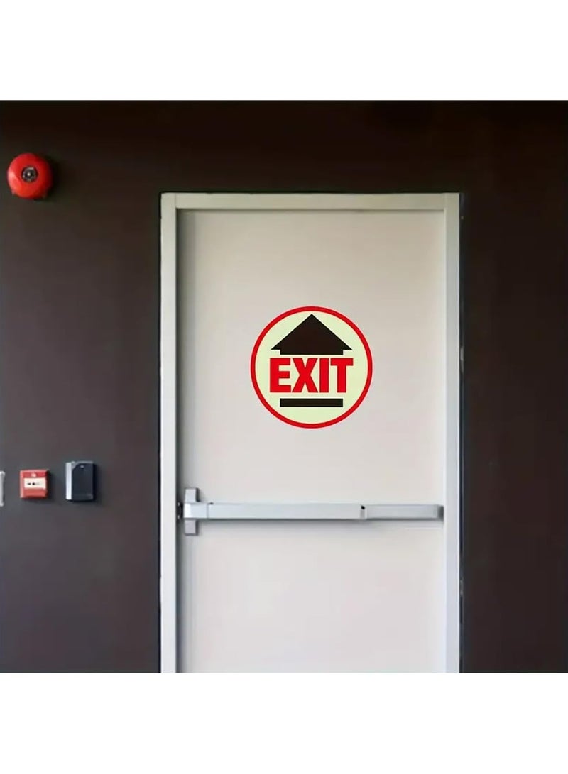 Rubik علامات الخروج، عبوة 2 لاصق ذاتي يتوهج في الظلام ملصق دائري 18 سم أصفر/أحمر - Image 4