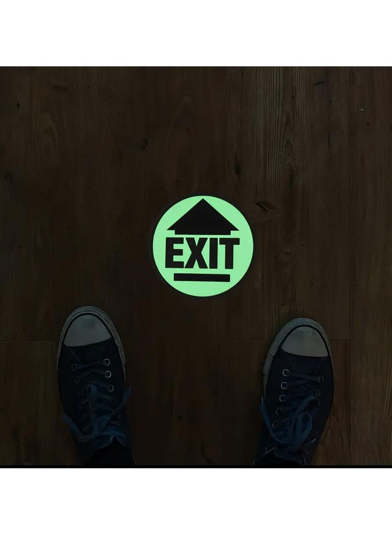 Rubik علامات الخروج، عبوة 2 لاصق ذاتي يتوهج في الظلام ملصق دائري 18 سم أصفر/أحمر - Image 5