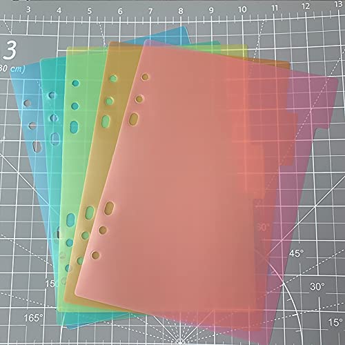 CYFUN DESIGN 5PCS A5 Size Dividers for 6 Ring Binder with Reinforced Edge,Paper Index Divider Category Page Tab Indexing Cards Die and Stamp Storage Folder - Image 1