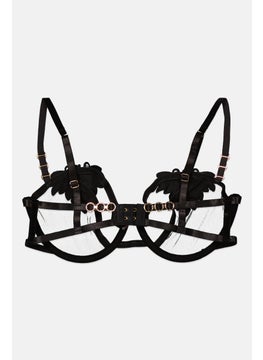 BLUEBELLA Women Textured Non Padded Bra, Black  - Image 2