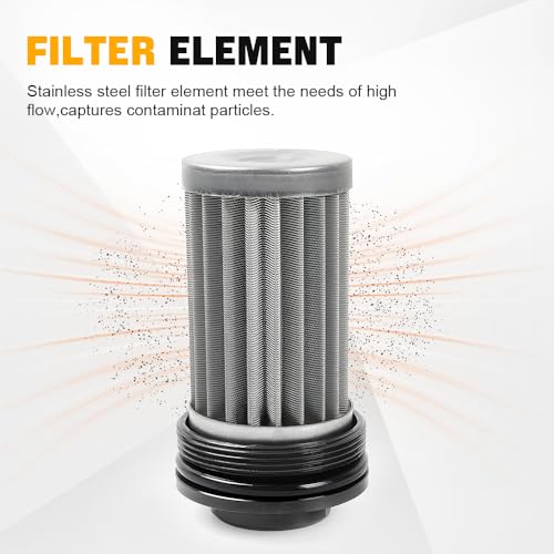 BARTOO Universal 50MM 100 Micron Inline Fuel Filter with 6AN 8AN 10AN Adapter For Filtering Gasoline, Diesel, E85-Black - Image 3