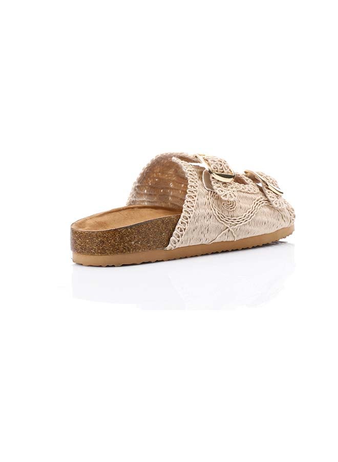 DejaVu Lace Breeze Buckle Slipper - Beige  - Image 2