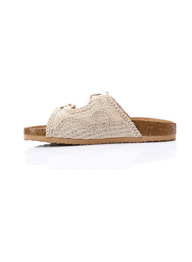 DejaVu Lace Breeze Buckle Slipper - Beige  - Image 3