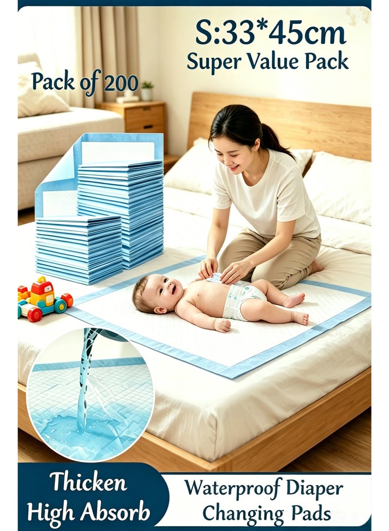 LunaClayBaby 200Pcs Disposable Incontinence Bed Pads S Size (33×45cm) - Ultra Absorbent Waterproof Changing Mats for Baby, Adult, Elderly & Pet, Breathable Leak-Proof Underpads for Sensitive Skin - Image 2