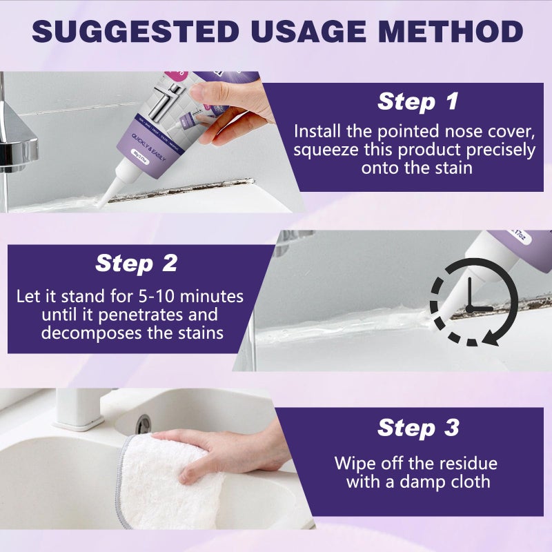 FIYADWZH Cleaning Remover Gel,Powerful Household Cleaning Gel,Suitable for Bathroom and Kitchen Tile Gaps,Highly Effective In Penetration,Safe Formula That Does Not Damage The Surface (2PCS) - Image 3