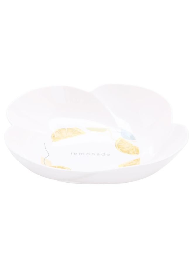 السيف  طبق تقديم من البورسلين دائري الشكل بنقشة الليمون، كبير، أبيض - Image 1