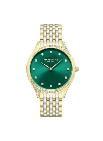 Kenneth Cole New York Chelsea Women's 36mm Quartz Watch with Green Dial & Two-tone Stainless Steel Bracelet