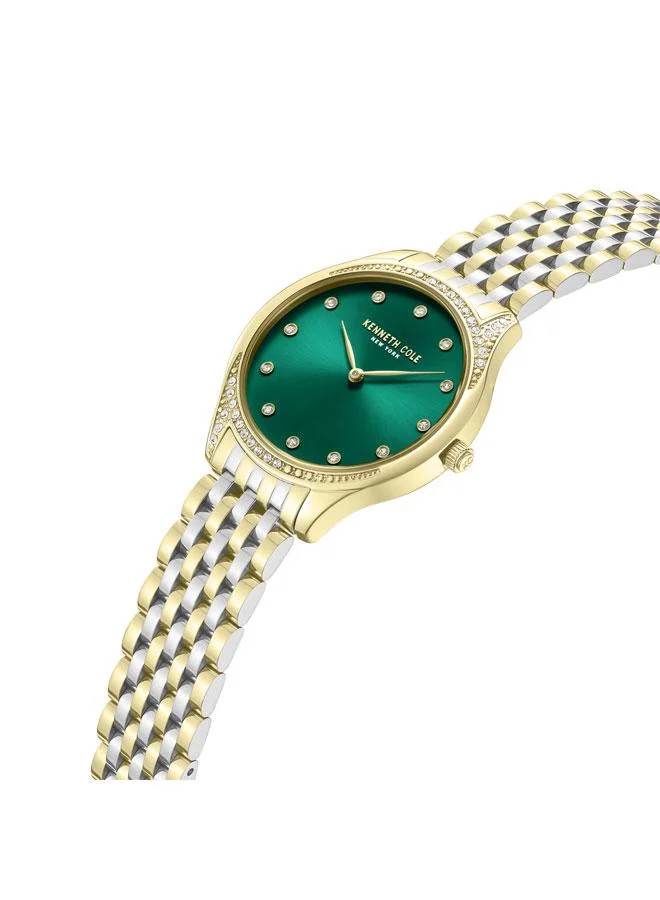 Kenneth Cole New York Chelsea Women's 36mm Quartz Watch with Green Dial & Two-tone Stainless Steel Bracelet