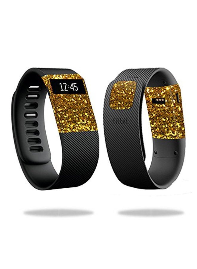 MIGHTY SKINS MightySkins Skin Compatible with Fitbit Charge Cover Skins Sticker Watch Gold Glitter - Image 1