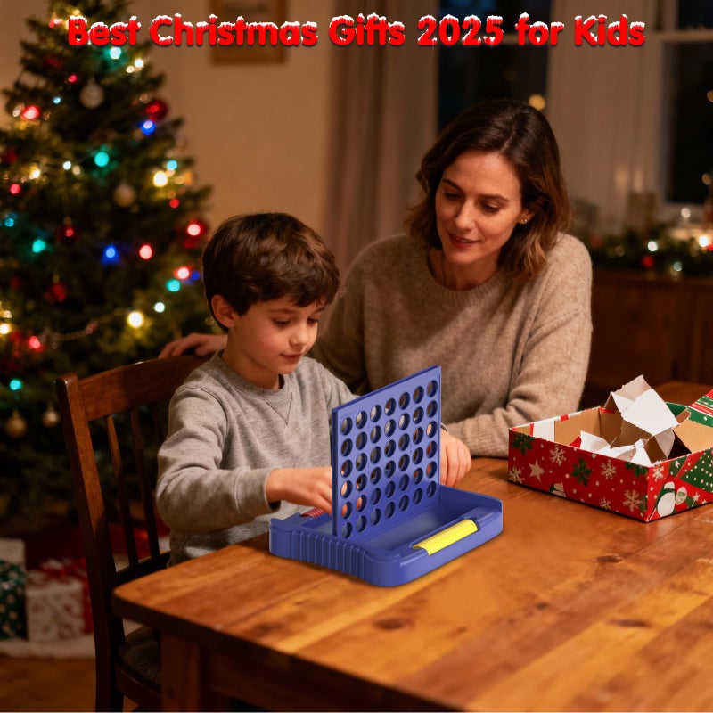 Pup Go 4 in a Row Board Games for Kids Ages 3+, Early Idea for Boys Girls Teens, Connect & Win Four in a Line, Portable 2-Player Strategy Games,Foldable Design with 6 Spare Discs (Blue) - Image 2