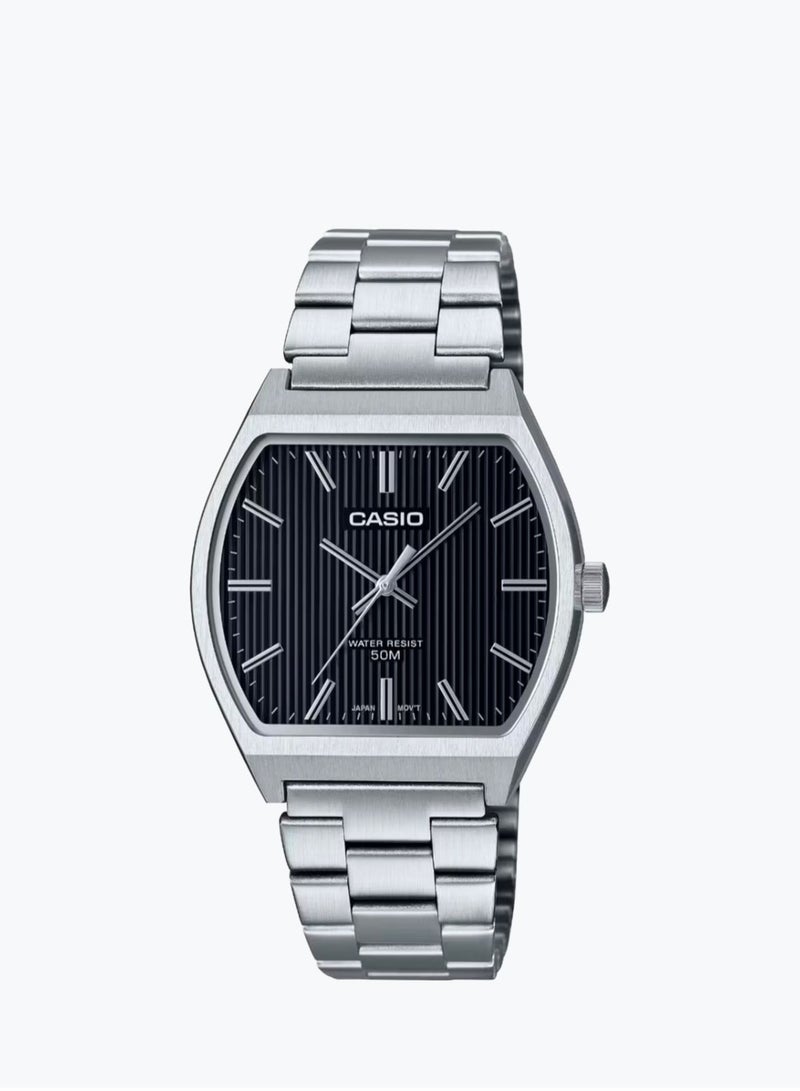 CASIO Men's Analog Quartz Black Dial Stainless Steel Watch MTP-B140D-1AVDF