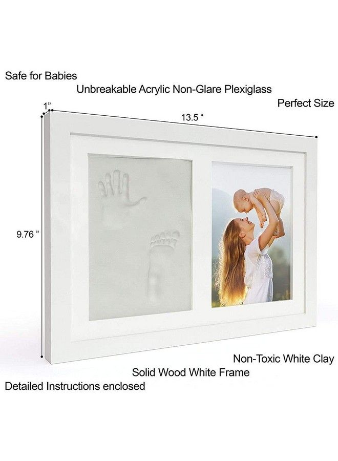 BABIES BLOOM Baby Handprint And Footprint Keepsake Frame For Newborn With Safe Acrylic Glass (Yellow Frame White Clay)  - Image 5