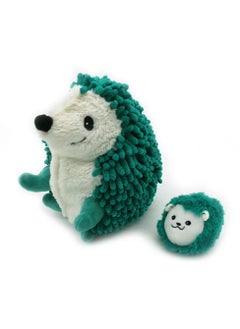 Les Deglingos Piktou the Hedgehog Plush Toy - Green Haute Couture Hedgehog Soft Toy with Hidden Baby, Eco-Friendly, Machine Washable  - Image 2