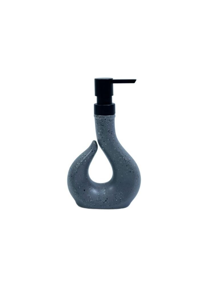 Curved Grey Ceramic Soap Dispenser – Modern Minimalist Design