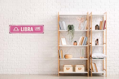AWISZZZ Libra Lane Funny Rustic Astrology Lovers Constellation Pink Wall Metal Tin Signs Decor 4x16 in - Image 5