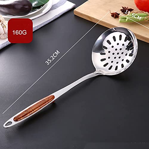 Primetan Stainless Steel Skimmer Slotted SpoonCooking Utensils with Heat Resistant Wooden Handle - Image 4