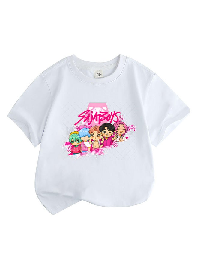 Best Seller Kpop Anime Cartoon Print Fashion Kids Short Sleeve T-shirt Loose Casual Top - Image 1