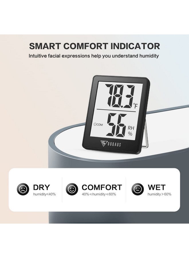 DOQAUS Digital Hygrometer Indoor Thermometer 3 Pack, Room Thermometer With 5S Fast Refresh, Accurate Humidity Meter Temperature Sensor For Home, Bedroom, Baby Room, Office, Greenhouse, Cellar (Black) - Image 4