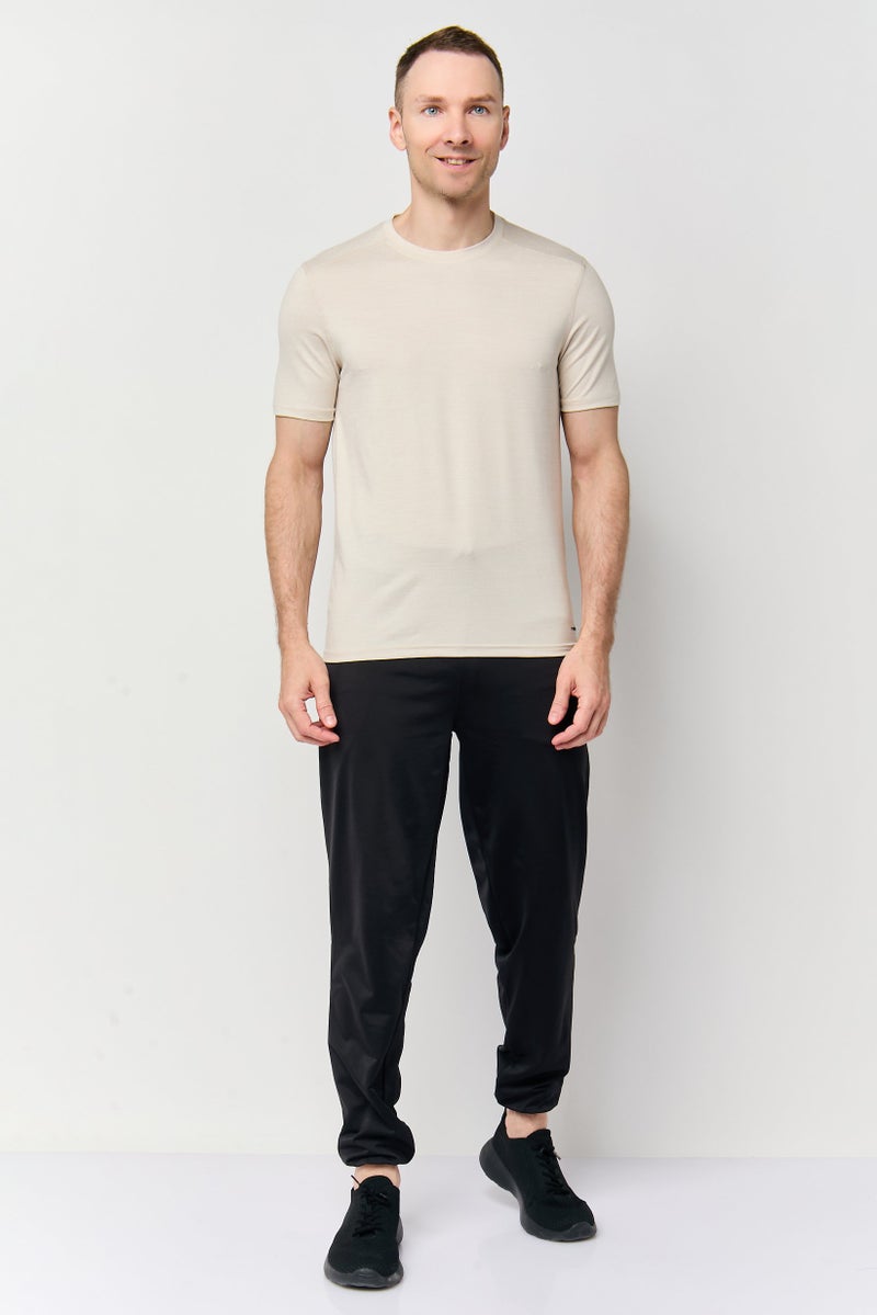 MOTION Men Sportswear Fit Short Sleeve Outdoor T-Shirt, Beige - Image 2