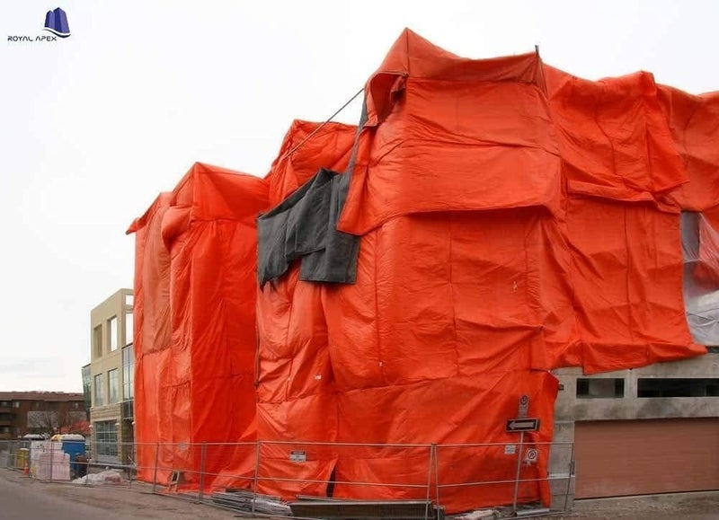 AQ AQSON AQSON Waterproof Ground Cover Tent Shelter Dust-proof Rain Cover Tarpaulin Sheet - 344cm x 344cm, Orange - Image 2