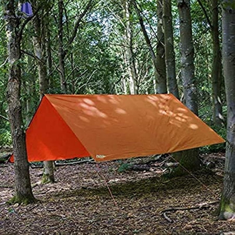 AQ AQSON AQSON Waterproof Ground Cover Tent Shelter Dust-proof Rain Cover Tarpaulin Sheet - 344cm x 344cm, Orange - Image 3