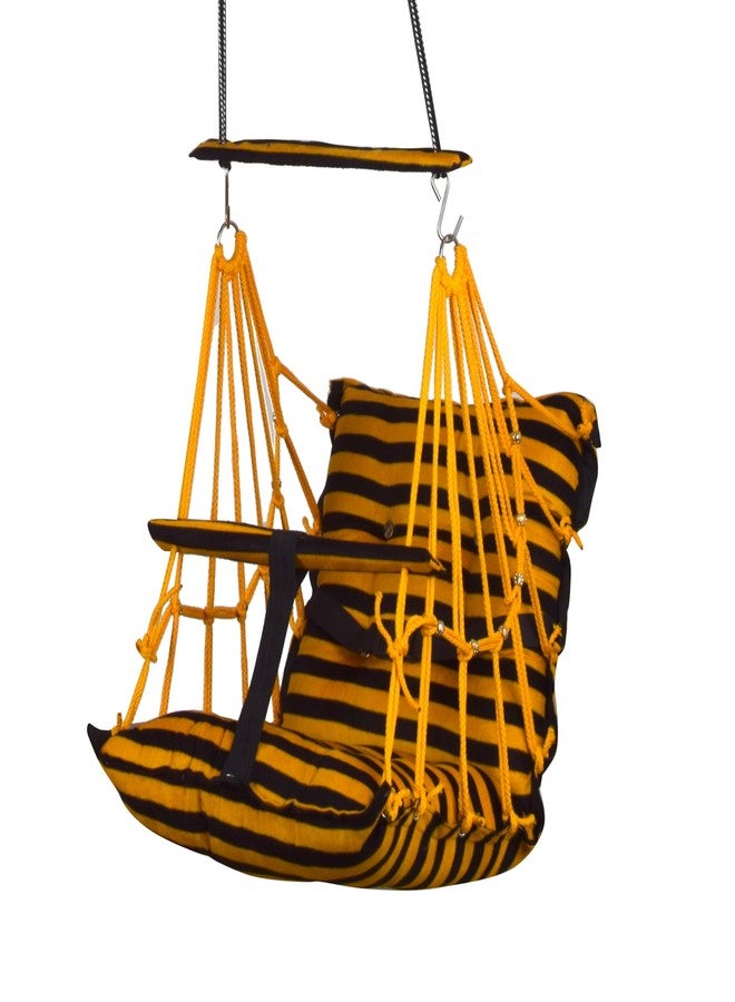 Windson Craft Cotton Baby Hanging Swing for Kids jhula 1-5 Years Swings Cradle Chair uyyala New Born Baby Gifts Foldable and Washable with Safety Belt, Home & Garden (Patta Yellow) - Image 2