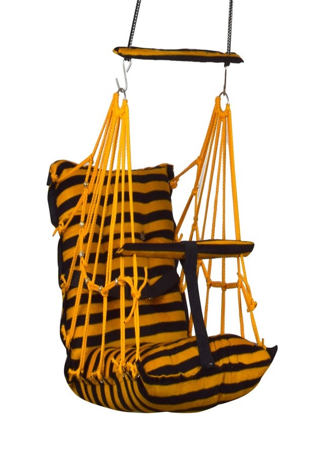 Windson Craft Cotton Baby Hanging Swing for Kids jhula 1-5 Years Swings Cradle Chair uyyala New Born Baby Gifts Foldable and Washable with Safety Belt, Home & Garden (Patta Yellow) - Image 1