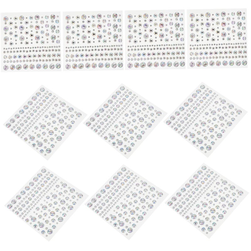 10sheets Adhesive Rhinestone Stickers for Eye and Face Makeup Bling Face Jewels for Festivals Dance and Diy Beauty Applications - Image 1