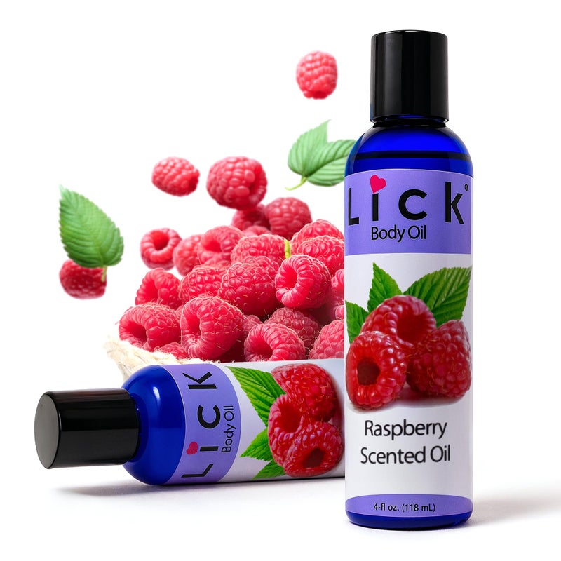 LICK زيت الجسم المعطر بتوت العليق - زيت مرطب فاخر لبشرة متألقة، غني بزيوت الخروع، اللوز، الجوجوبا، وفيتامين E. مثالي للتدليك، والعناية اليومية 4 أونصة سائلة. - Image 2