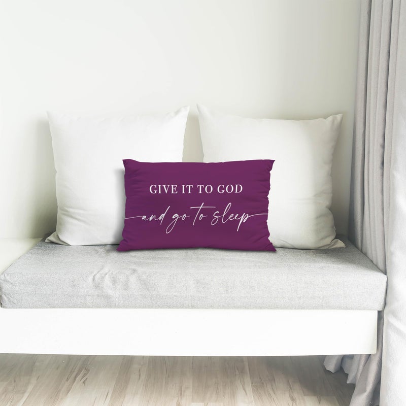 Knibeo Give It to God and Go to Sleep  Decorative Pillows Cover for Bed  Throw Pillows Cover for Bed  12x20 Inch Pillow Case  Decorative Bed Pillows Cover for Bedroom(12x20  Violet) - Image 5
