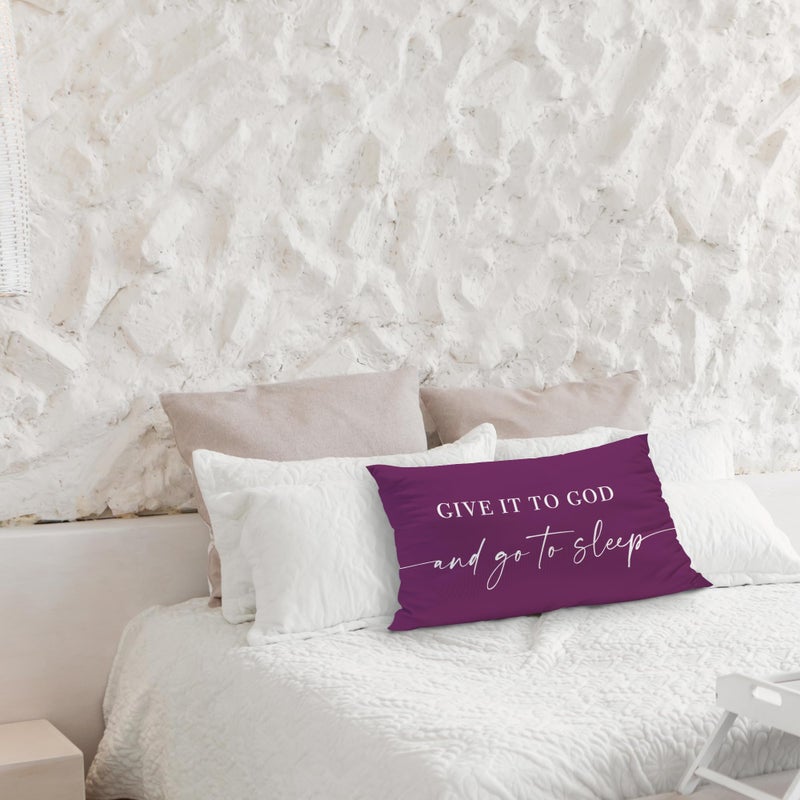 Knibeo Give It to God and Go to Sleep  Decorative Pillows Cover for Bed  Throw Pillows Cover for Bed  12x20 Inch Pillow Case  Decorative Bed Pillows Cover for Bedroom(12x20  Violet) - Image 3