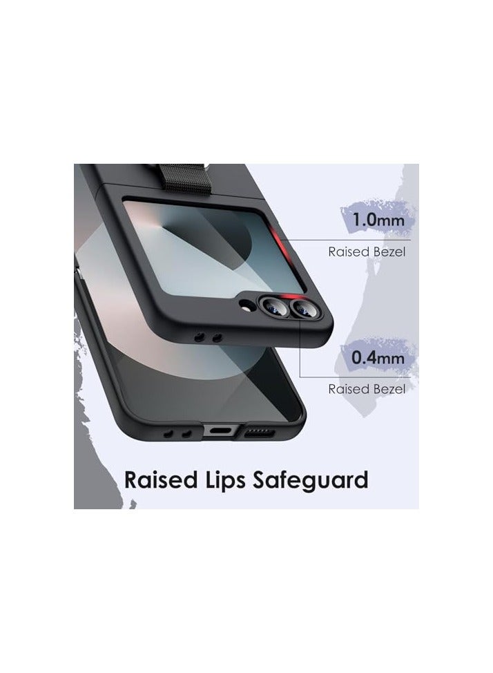 JETech Case for Samsung Galaxy Z Flip 6 2024 with Ring, Hard PC Slim Shockproof Anti-Scratch Protective Phone Cover (Black) - Image 2