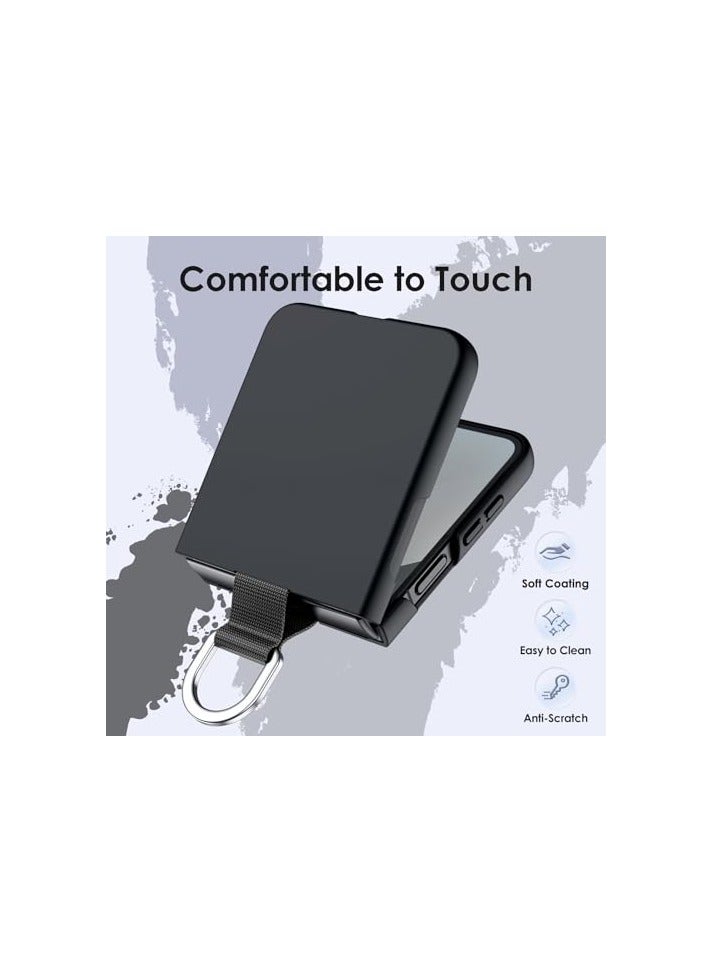JETech Case for Samsung Galaxy Z Flip 6 2024 with Ring, Hard PC Slim Shockproof Anti-Scratch Protective Phone Cover (Black) - Image 3