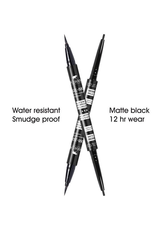 Kokie Gel Ink Dual Ended Eyeliner (Matte Black) - Image 4