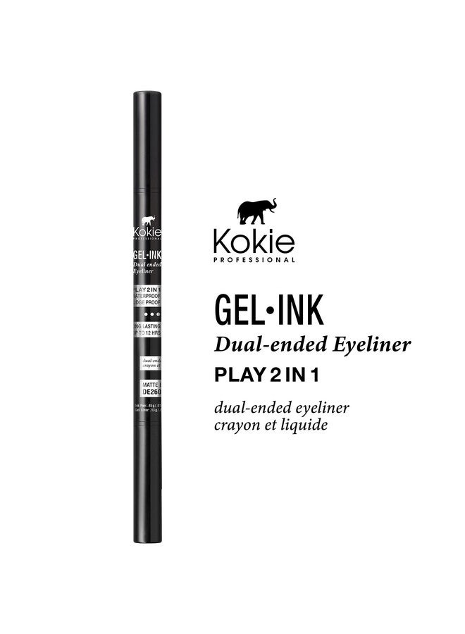 Kokie Gel Ink Dual Ended Eyeliner (Matte Black) - Image 3