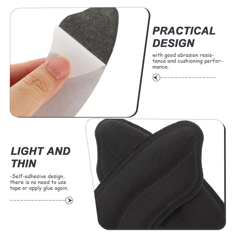 Invisible Heel Inserts for Loose Shoes Memory Foam Heel Grips Cushions 6 Pairs Black - Image 4
