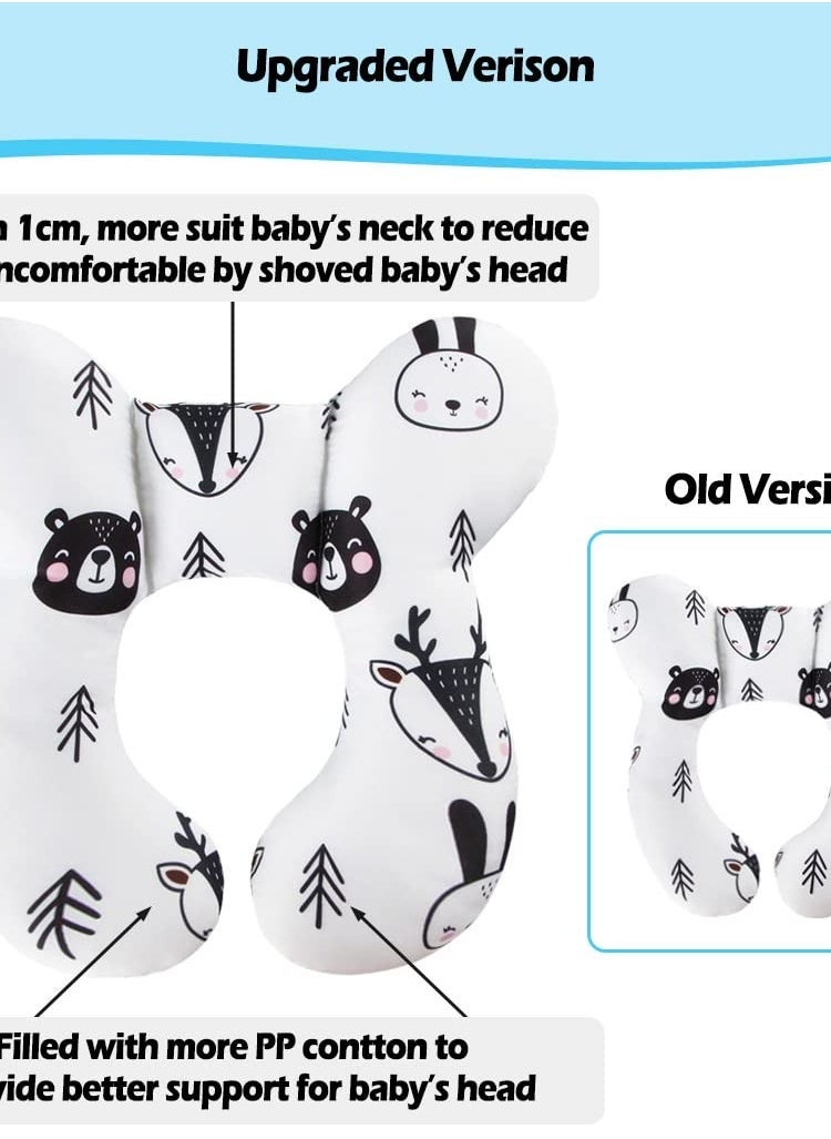 Upgraded Baby Travel Pillow for Head and Neck Support - Comfortable Baby Neck Pillow for Car Seat, Pushchair, and Travel (Bear Design) - Image 4