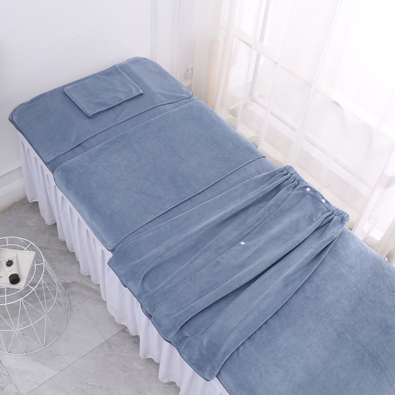 طقم مناشف صالون التجميل، منشفة إدارة البشرة، منشفة استحمام التجميل، منشفة سرير باوتو، طقم مكون من خمسة قطع مع كلمات مطرزة وشعار مطبوع - Image 1